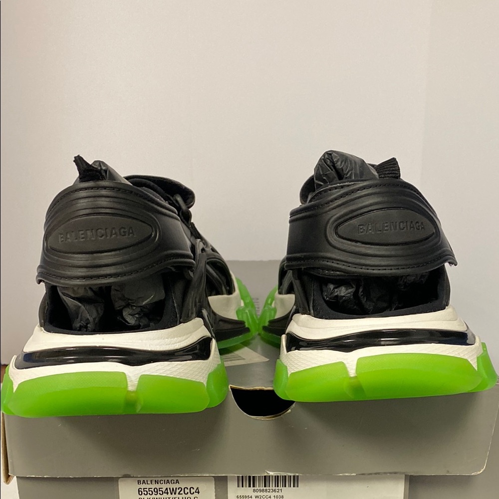 Balenciaga Black and white fluorescent Green Sandals woman’s size 9 - Picture 5 of 14